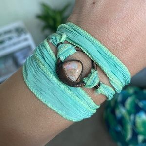 Fire Opal Electroform Wrap Bracelet